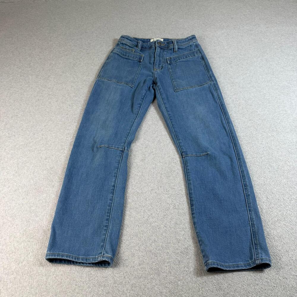 Sundance Jean Women 2 Blue Medium Wash Straight Ballon Sailor Denim Boho Stretch